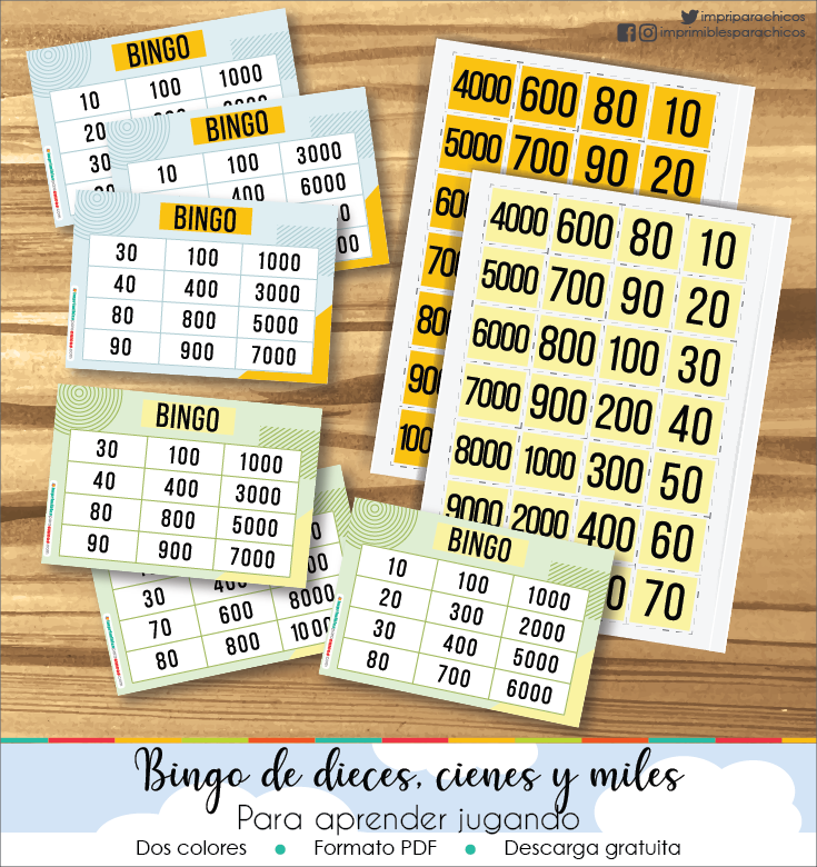 Bingo de dieces, cienes y miles